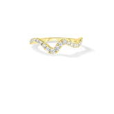 Diamond Wavey Ring, 14k yellow gold - URBAETIS Fine Jewelry