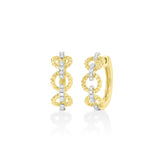 Twisted Open Circle Huggies, 14k yellow gold - URBAETIS Fine Jewelry