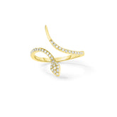 Delicate Diamond Snake Ring, 14k yellow gold - URBAETIS Fine Jewelry