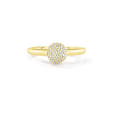 Pave Diamond Ball Ring, 14k yellow gold - URBAETIS Fine Jewelry