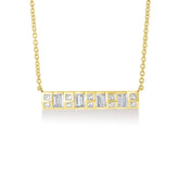 Baguette and Princess Cut Diamond Necklace, 14k yellow gold - URBAETIS Fine Jewelers