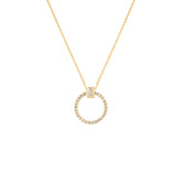 Baguette Diamond Circle Necklace, 14k yellow gold - Urbaetis Fine Jewelry