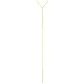 Gold Bar Lariat Necklace, 14k gold - URBAETIS Fine Jewelry