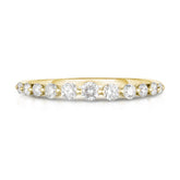 Graduated Diamond Single Prong 1/2 Eternity Ring, 14k yellow gold, 11 diamonds, 0.3 carats - URBAETIS Fine Jewelry