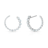 Graduated Diamond Single Prong Garland Hoops, 14k white gold - Urbaetis Fine Jewelry