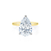 3.01 Pear Lab Diamond in Skinny Solitaire