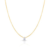 Pear Diamond Cluster Necklace, 14k yellow gold, 0.11 carats - Urbaetis Fine Jewelry