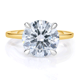 3.02 Round Lab Diamond in Skinny Solitaire with Hidden Halo