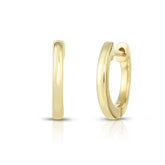 Solid Gold Huggie Hoop Earrings, 14k yellow gold - Urbaetis Fine Jewelry