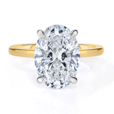 3.07 Oval Lab Diamond in Skinny Solitaire Engagement Ring