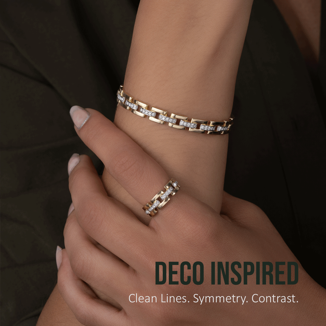Deco Link Diamond Jewelry: Geometry, With a Little Attitude