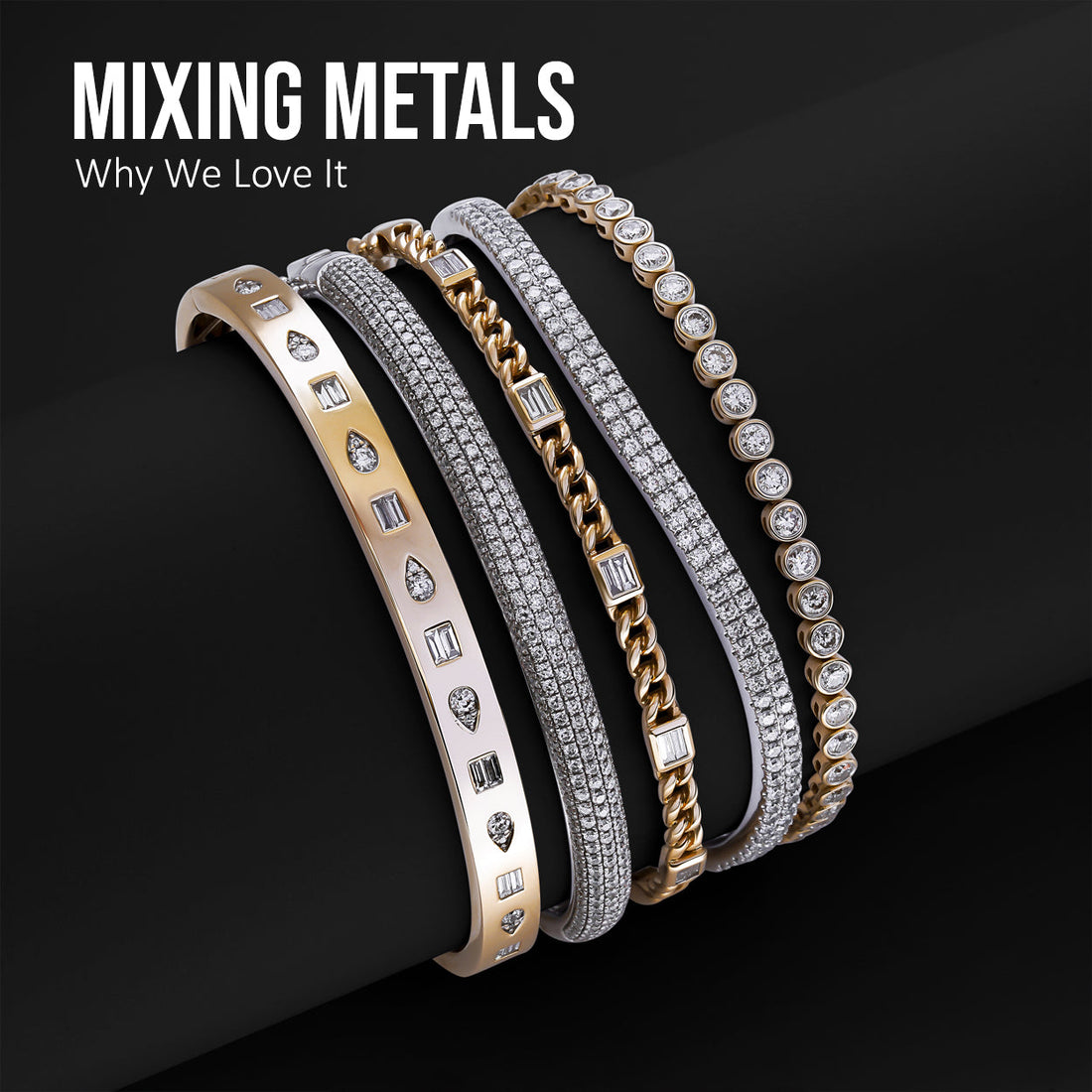 Mixed Metal Bracelet Stack by URBAETIS
