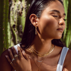 Domino Marquise Necklace, 14K Yellow Gold, 0.27 carats- URBAETIS Fine Jewelry