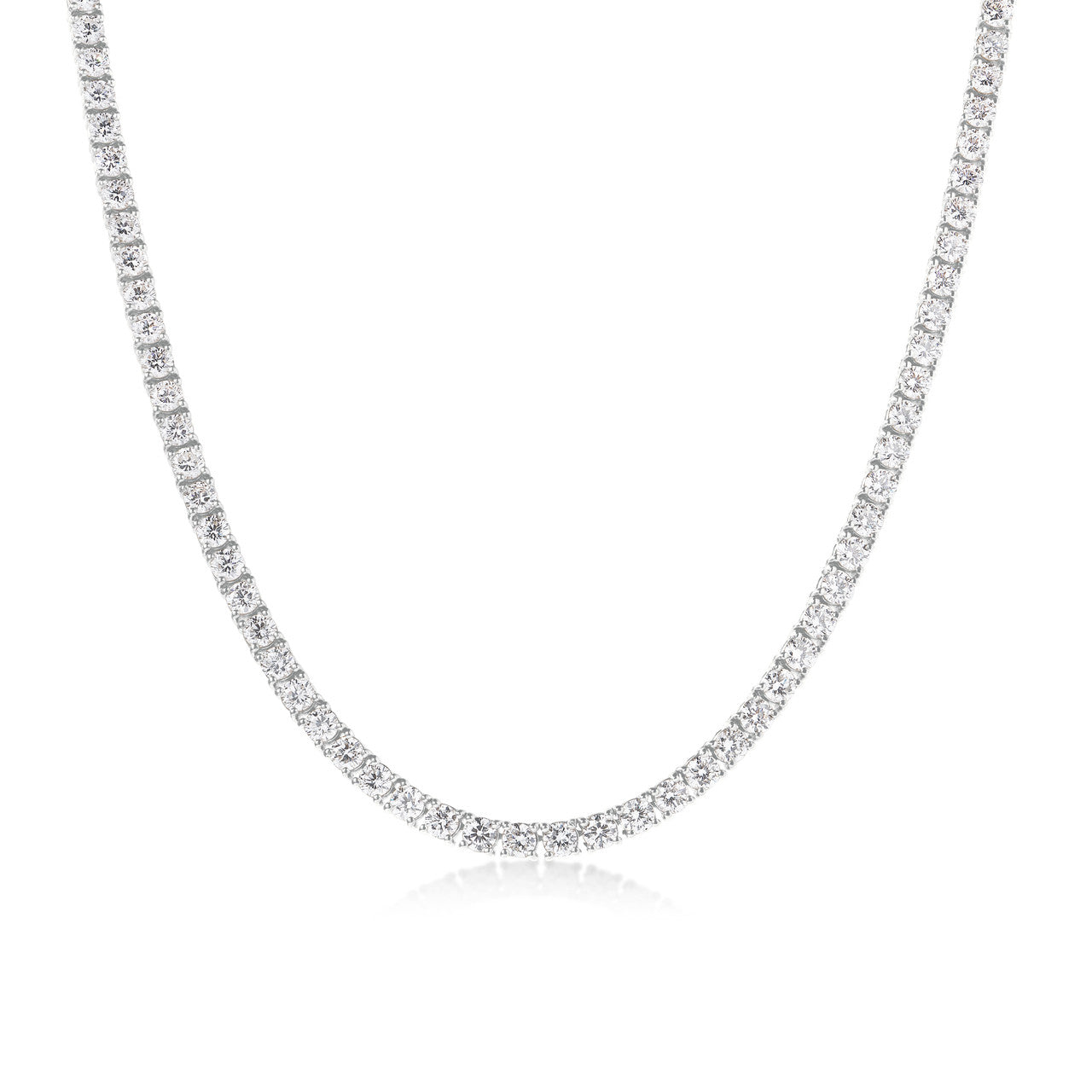Lab Grown Diamond Tennis Necklace, 14k white gold - URBAETIS Fine Jewelry