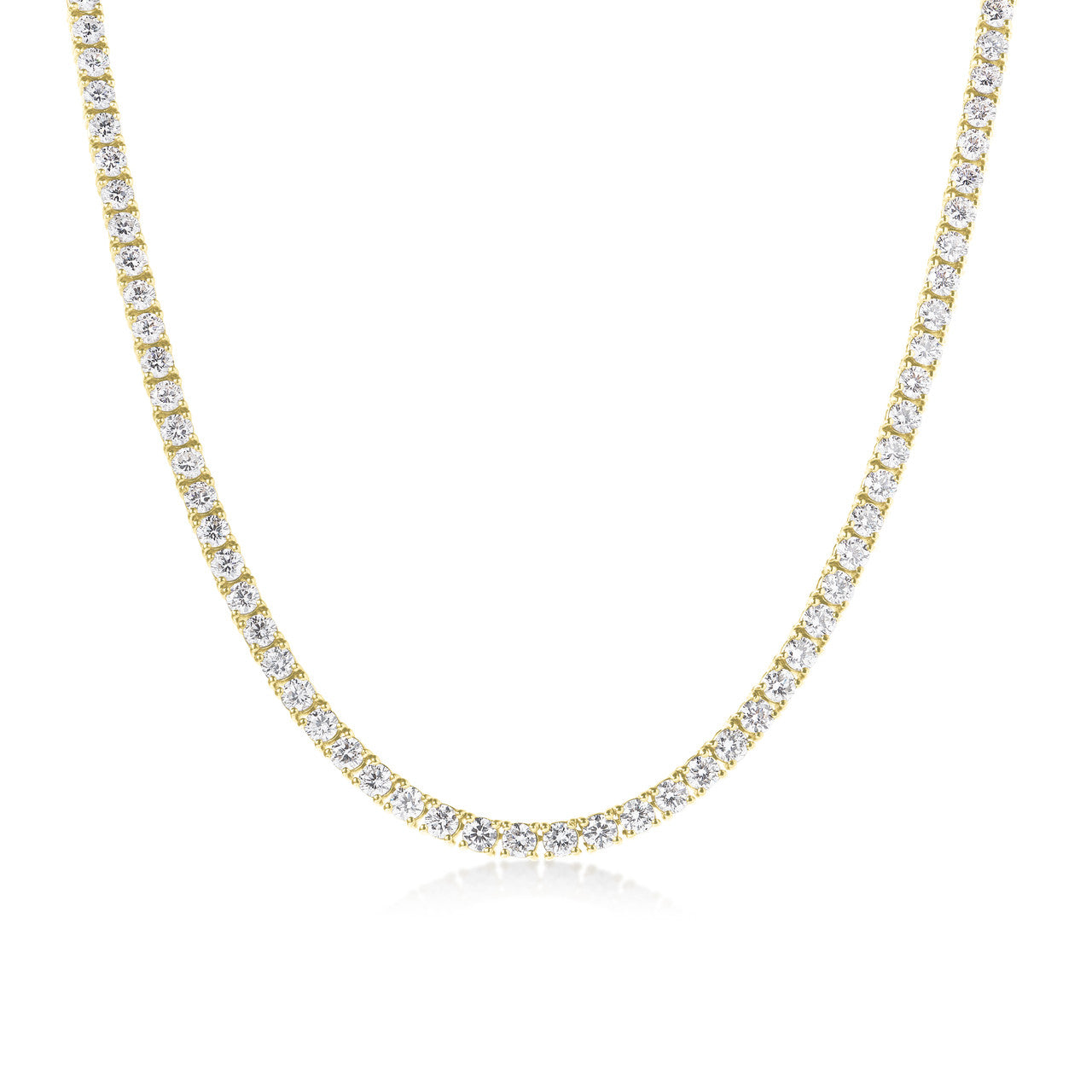 Lab Grown Diamond Tennis Necklace, 14k yellow gold - URBAETIS Fine Jewelry