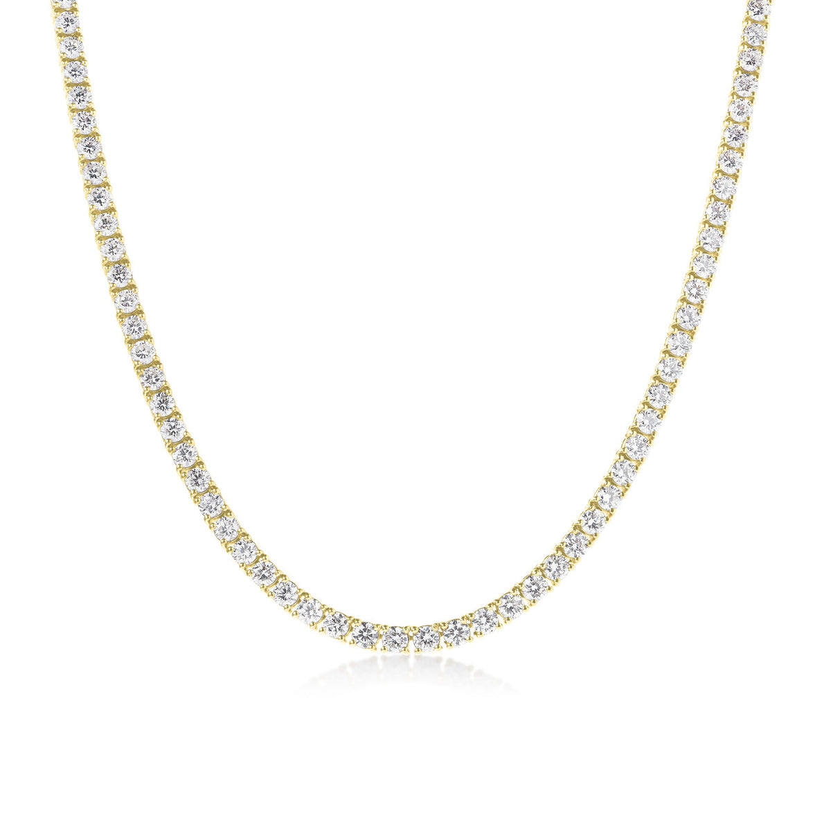 14k yellow gold lab diamond tennis necklace
