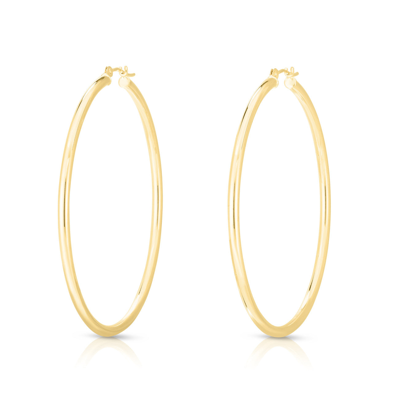 2mm Gold Tube Hoops, 14k yellow gold - URBAETIS Fine Jewelry