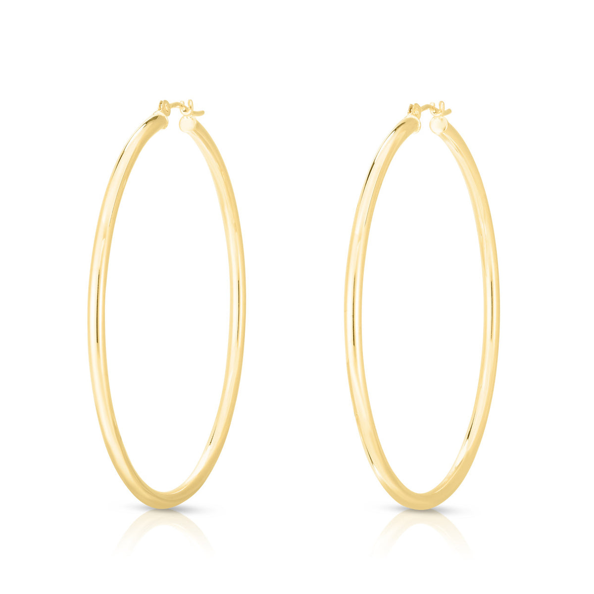 2mm Gold Tube Hoops, 14k yellow gold - URBAETIS Fine Jewelry