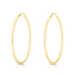 2mm Gold Tube Hoops, 14k yellow gold - URBAETIS Fine Jewelry