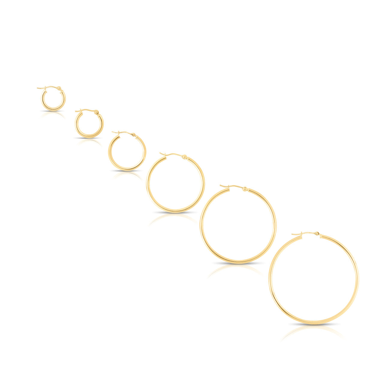 2mm Gold Tube Hoops, 14k yellow gold - URBAETIS Fine Jewelry