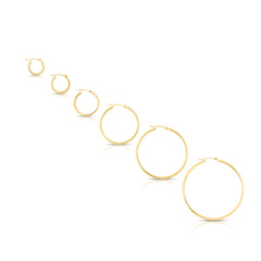 2mm Gold Tube Hoops, 14k yellow gold - URBAETIS Fine Jewelry