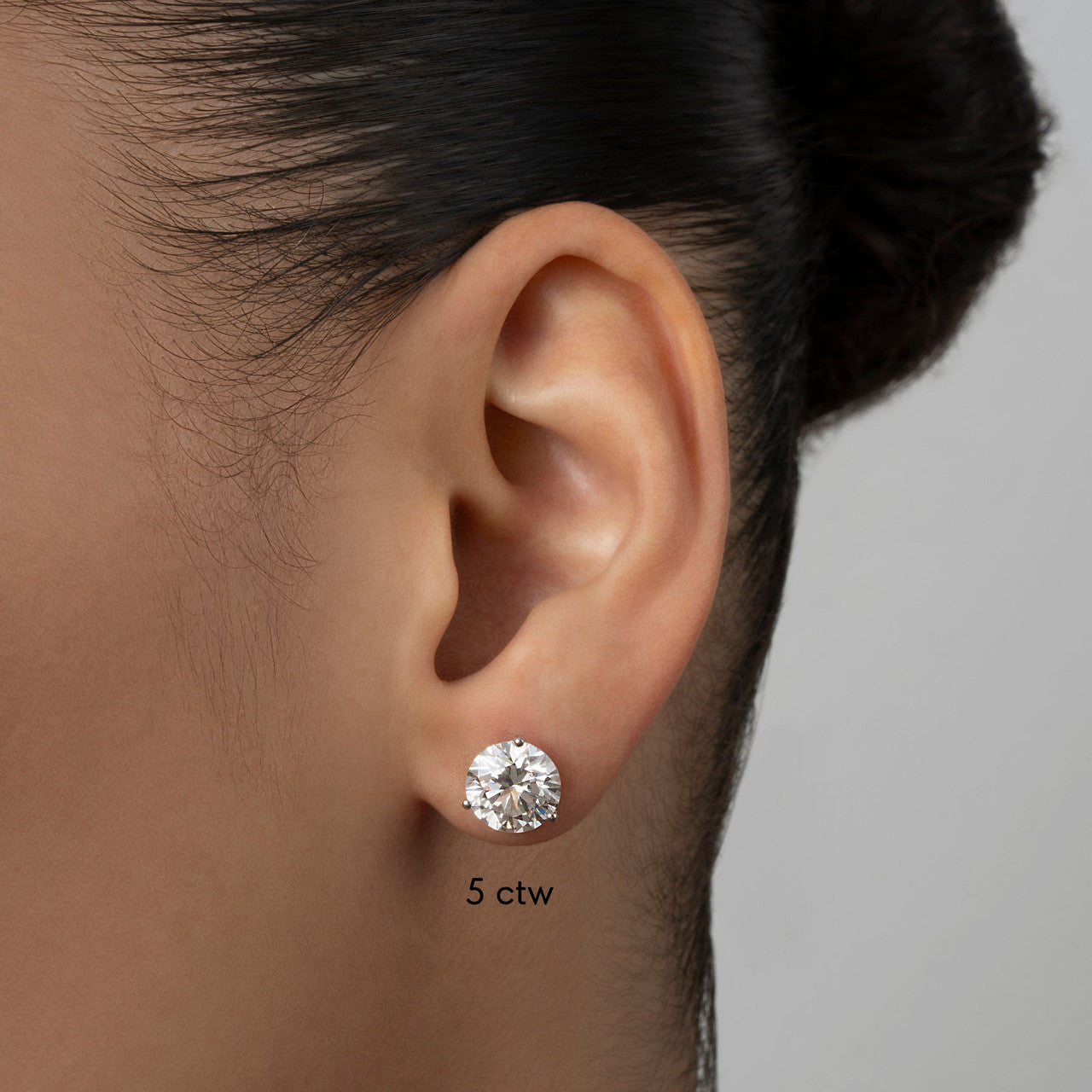 5 Carat Total Weight, Natural Diamond Studs, 14 white gold - URBAETIS Fine Jewelry