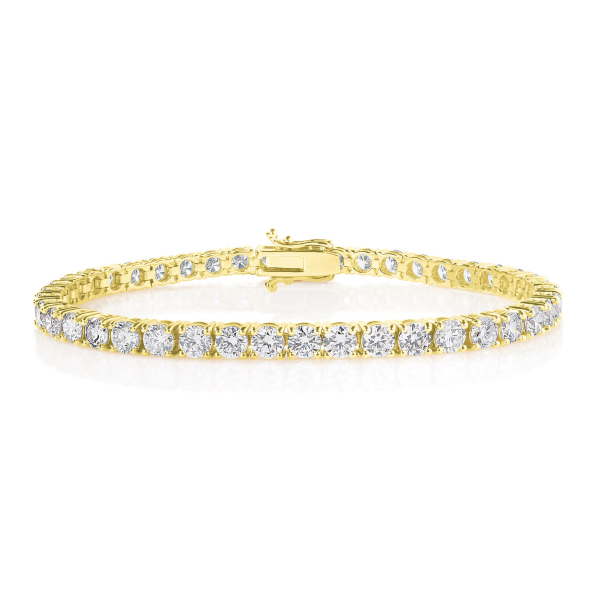 14k yellow gold diamond tennis bracelet