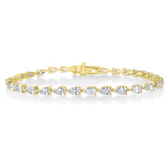 East-West Pear Diamond Tennis Bracelet
