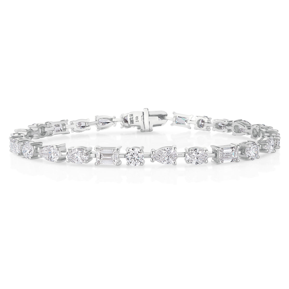 East-West Mixed Shape Diamond Tennis Bracelet
