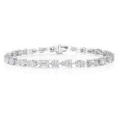 East-West Mixed Shape Diamond Tennis Bracelet