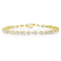 East-West Mixed Shape Diamond Tennis Bracelet