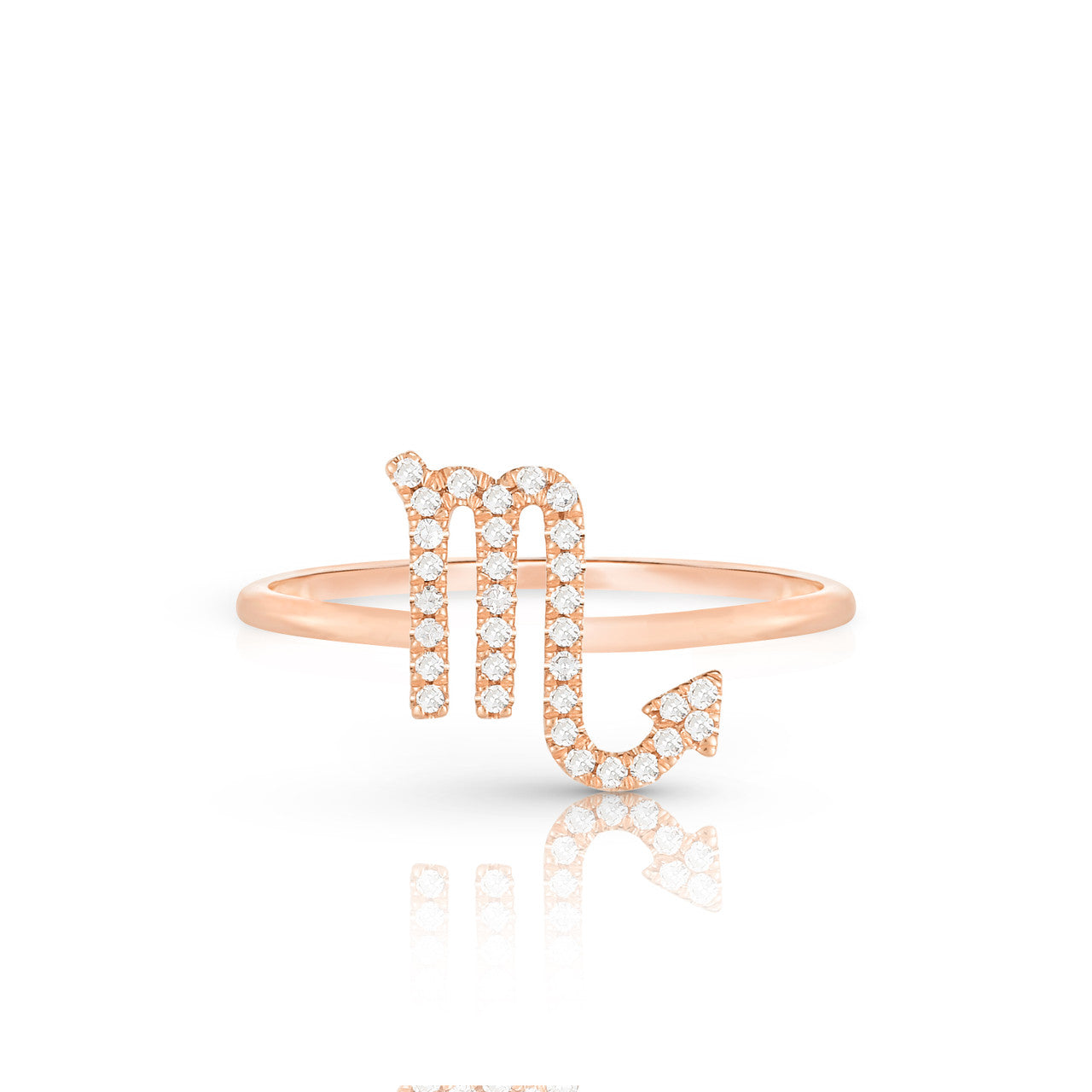 Diamond Scorpio Zodiac Sign Ring, 14k rose gold - URBAETIS Fine Jewelry