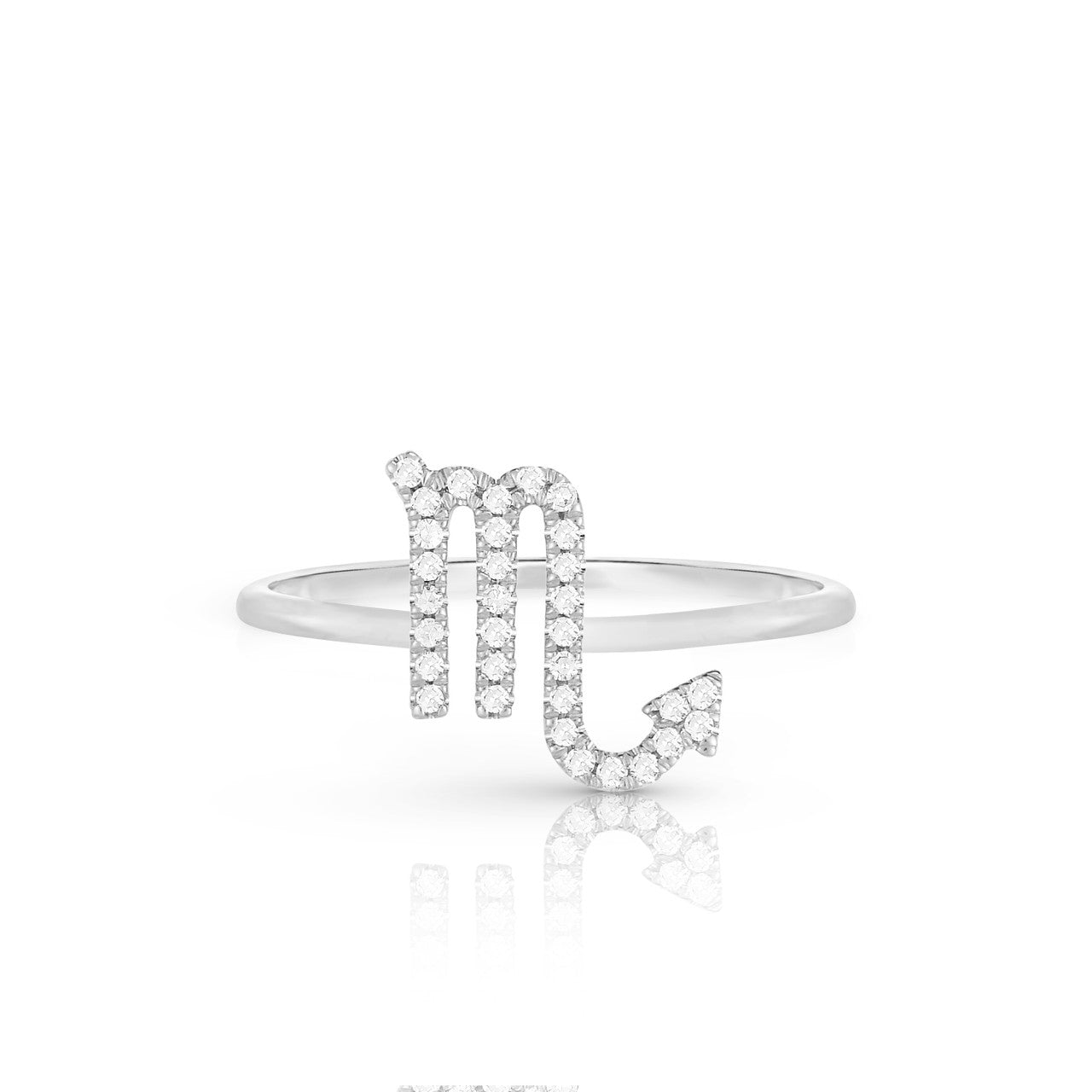 Diamond Scorpio Zodiac Sign Ring, 14k white gold - URBAETIS Fine Jewelry