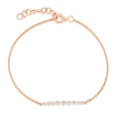 Graduated Diamond Single Prong Bracelet, 14k rose gold- URBAETIS Fine Jewelry