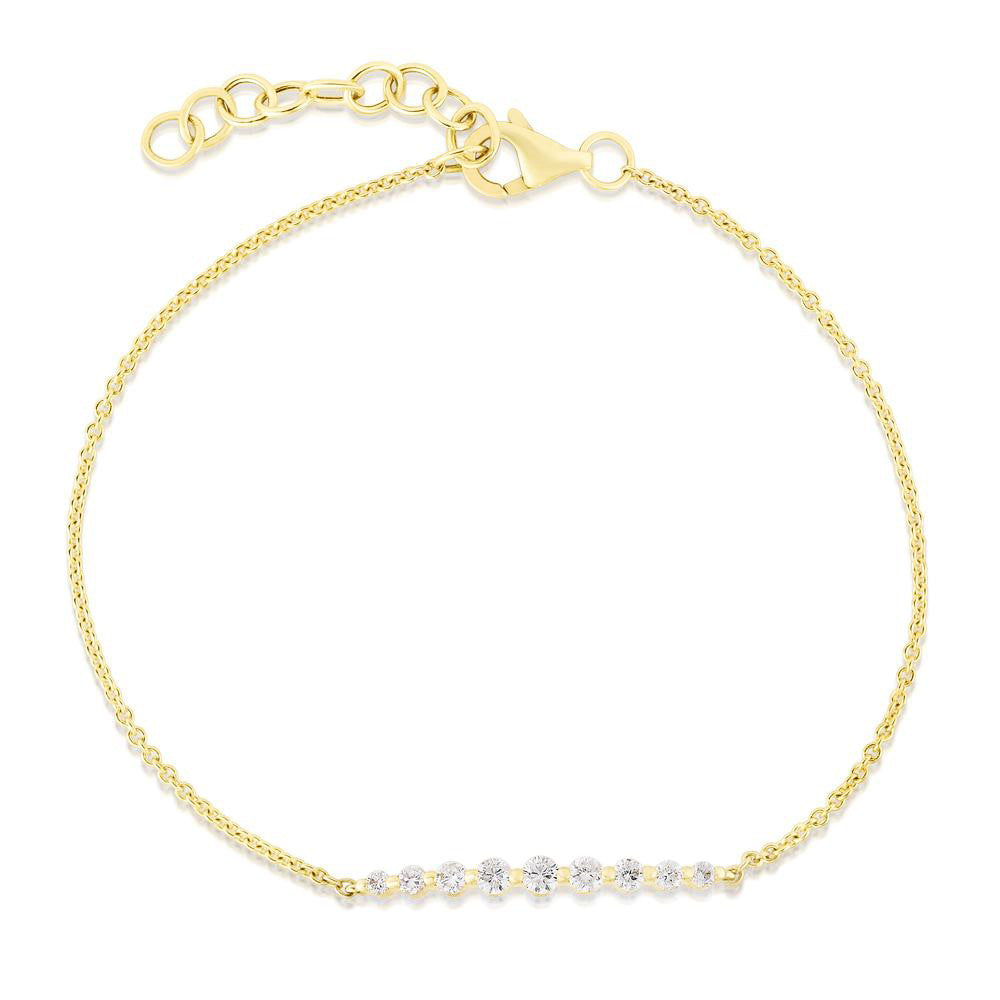 14k yellow gold Graduated Diamond Bar Bracelet