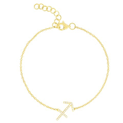 Diamond Sagittarius Zodiac Sign Bracelet, 14k yellow gold - URBAETIS Fine Jewelry