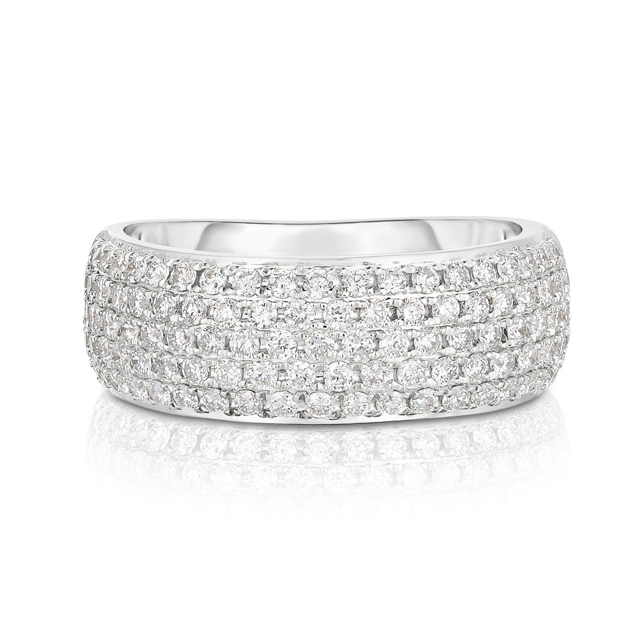 Diamond Cigar Band, 14k white gold - URBAETIS Fine Jewelry