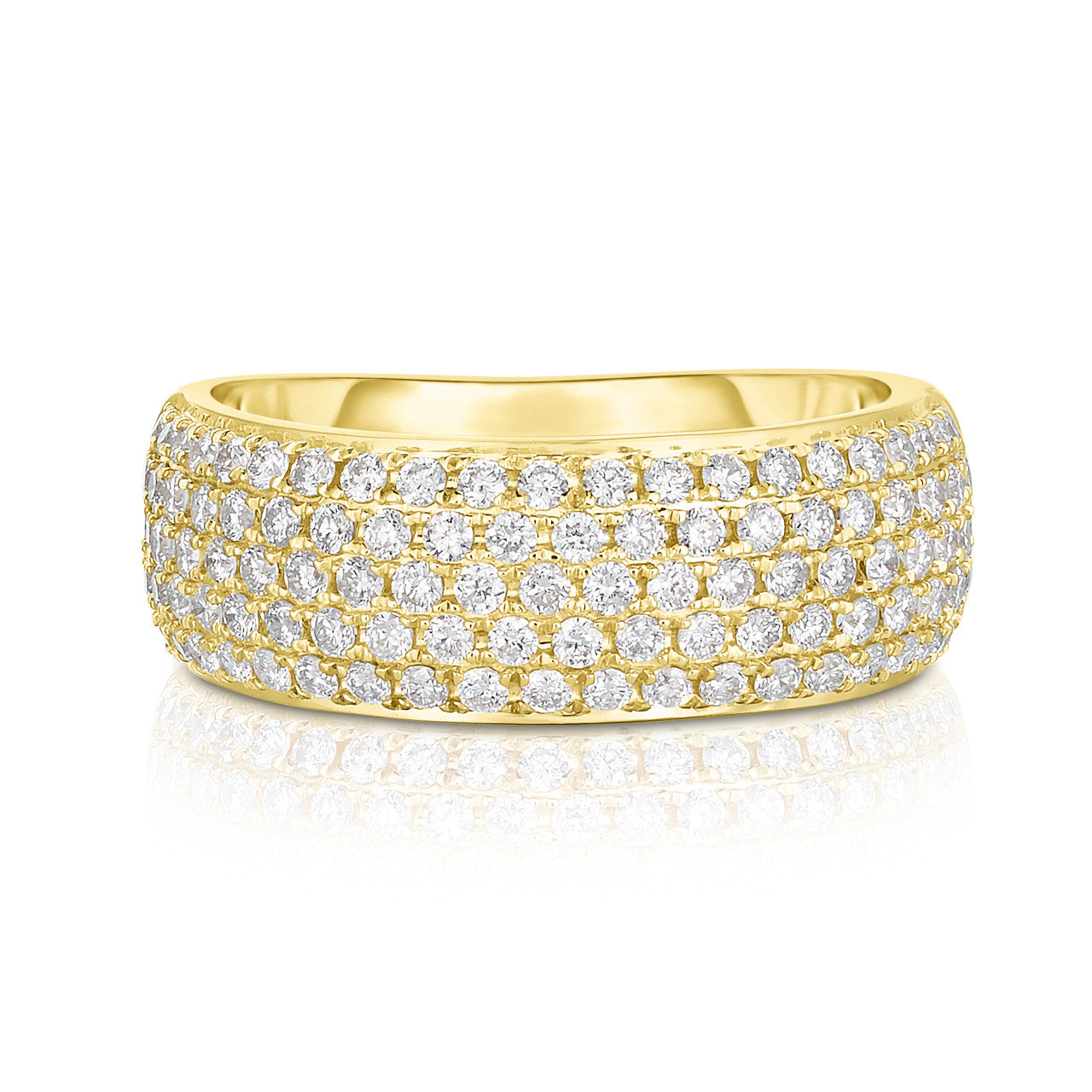Diamond Cigar Band, 14k yellow gold - URBAETIS Fine Jewelry