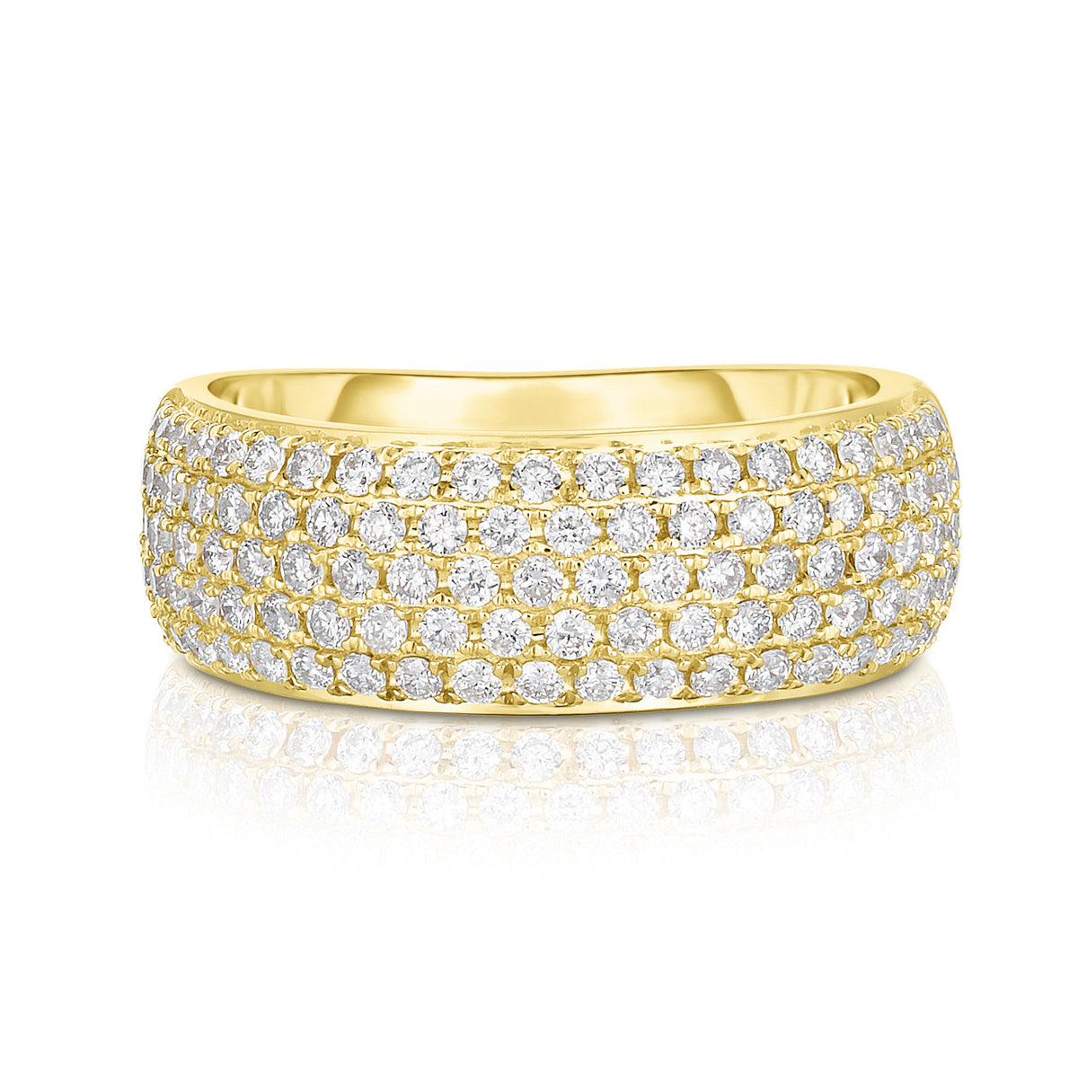Diamond Cigar Band, 14k yellow gold - URBAETIS Fine Jewelry