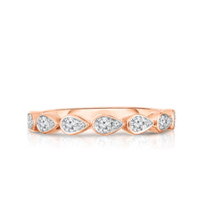 Bezel Illusion Pear Ring, 14K Rose Gold- URBAETIS Fine Jewelry