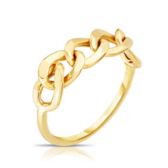 TriBeCa Curb Chain Ring, 14k yellow gold - Urbaetis Fine Jewelry