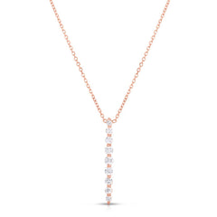 Graduated Single Prong Pendant in 14k Rose Gold - URBAETIS Fine Jewelry