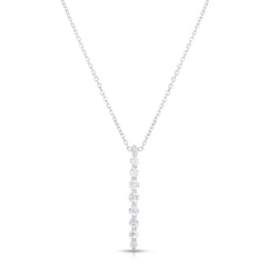 Graduated Single Prong Pendant in 14k White Gold - URBAETIS Fine Jewelry