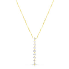 Graduated Single Prong Pendant in 14k Yellow Gold - URBAETIS Fine Jewelry