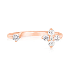 Open Diamond Kousa Flower Ring