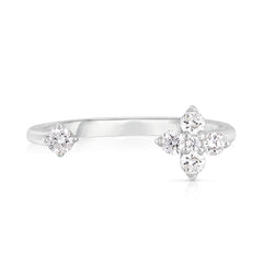 Open Diamond Kousa Flower Ring