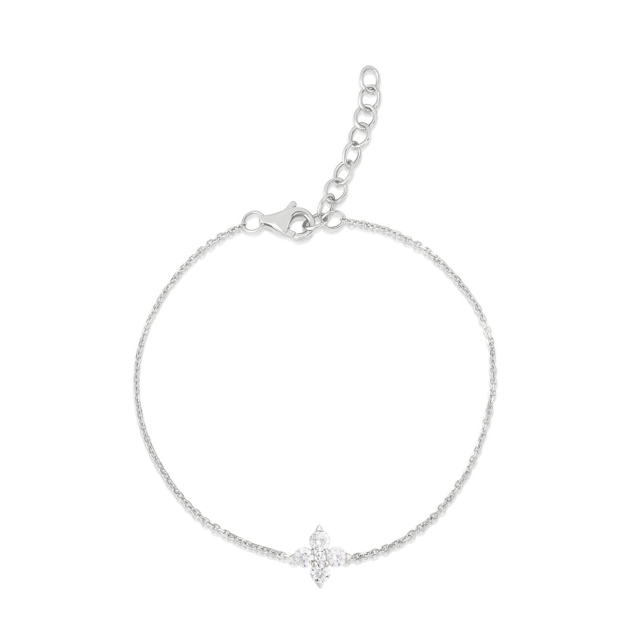 5 Diamond Flower Bracelet, 14k white gold - URBAETIS Fine Jewelry
