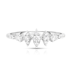 Vertical Illusion Marquise Diamond Ring, 14k white gold- URBAETIS Fine Jewelry