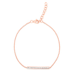 Channel Set Baguette Diamond Bracelet, 14k rose gold - URBAETIS Fine Jewelry