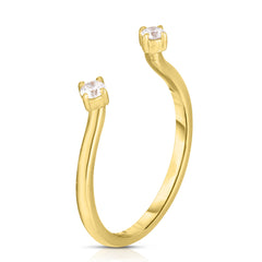 Open Diamond Ring, 14k yellow gold- URBAETIS Fine Jewelry